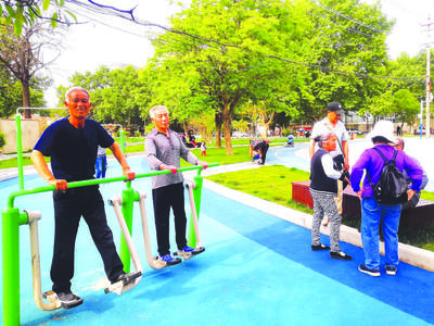 城市中的綠意港灣 精美小游園，休閑健身新選擇